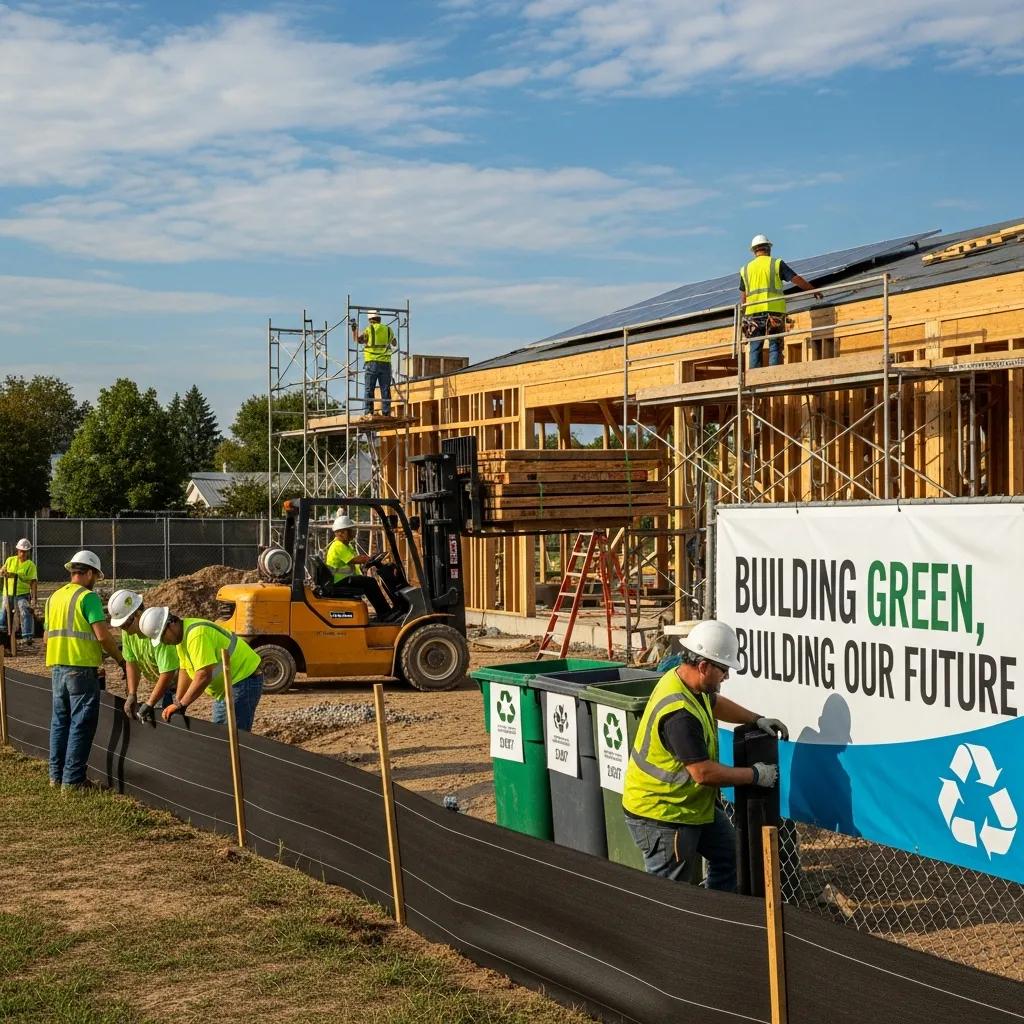 Construction site showcasing sustainable practices and environmental compliance efforts