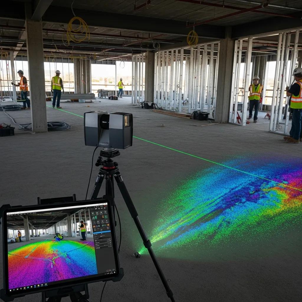3D laser scanner capturing existing conditions for verification and as‑built documentation
