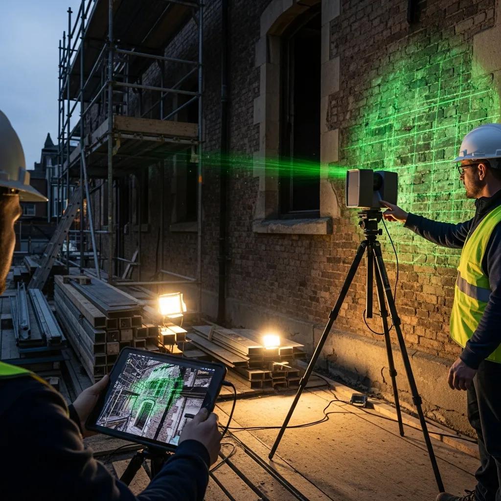 Handheld 3D scanner capturing point clouds for renovation planning