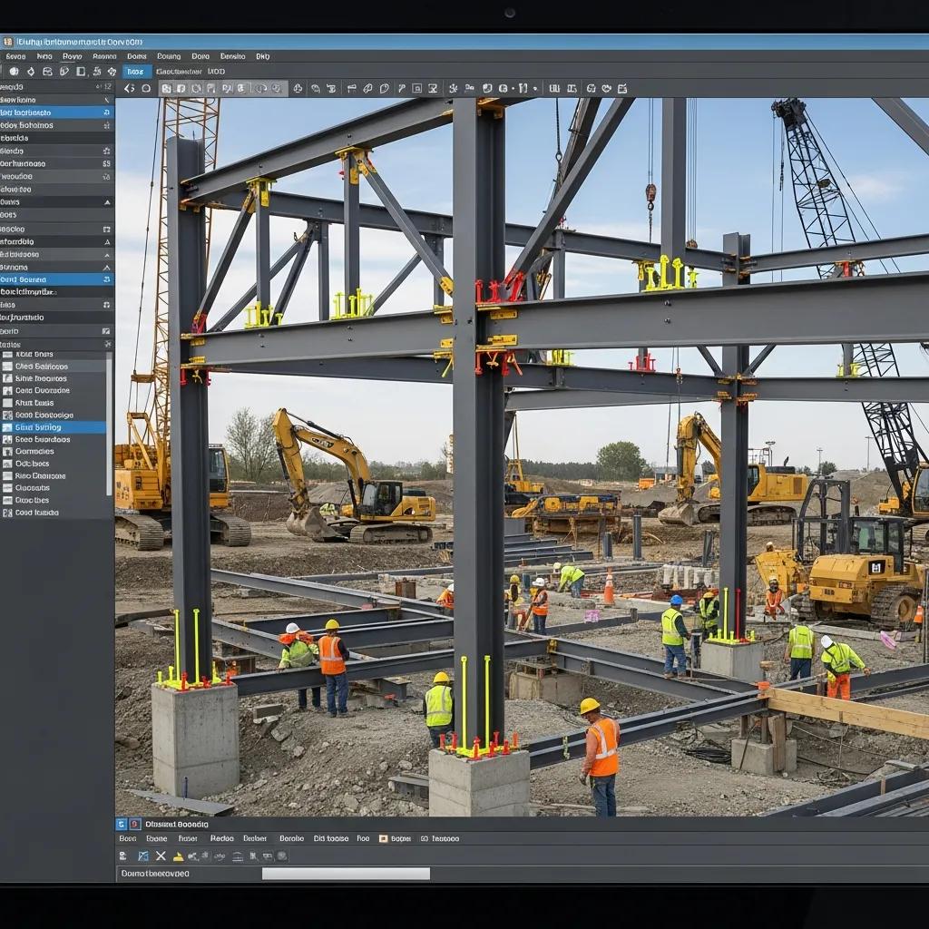 BIM model showing anchor bolt locations for coordination and clash detection