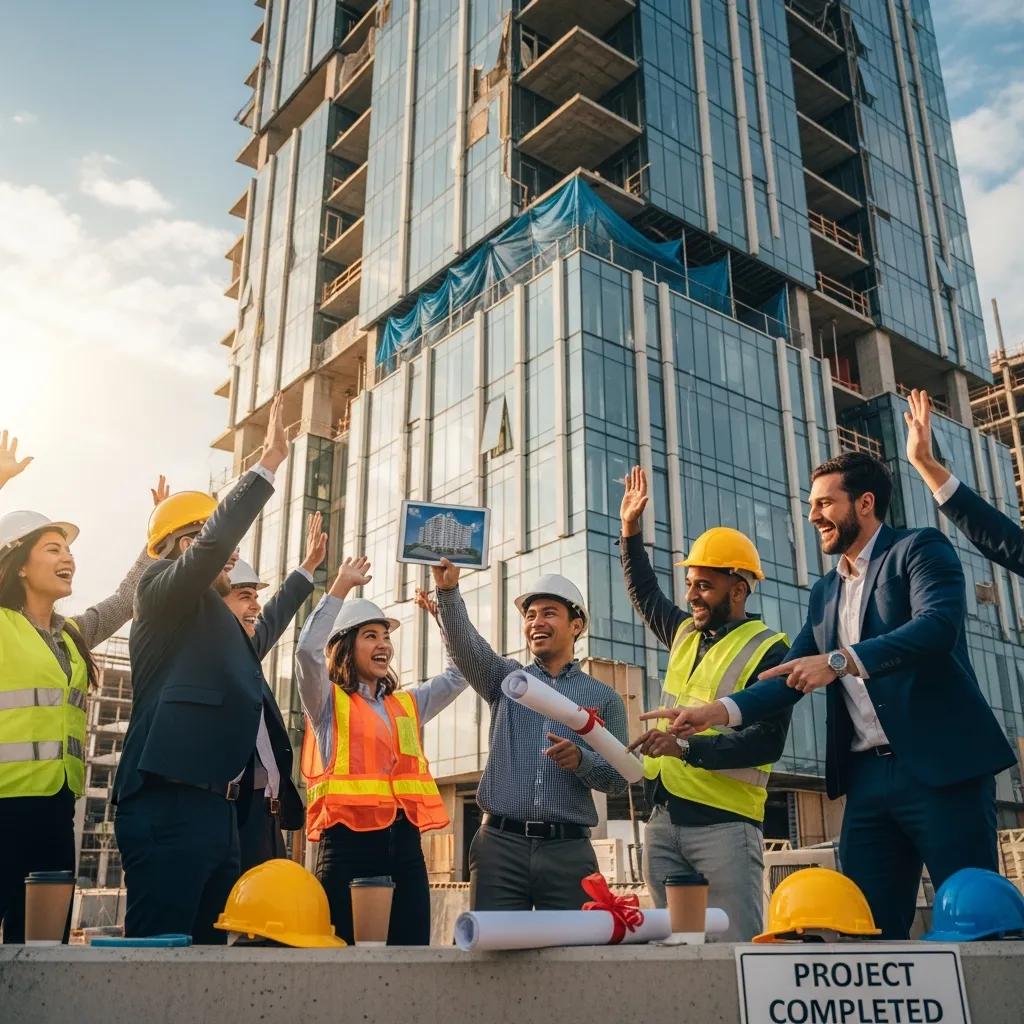 Project team celebrating improved outcomes after VDC consulting in Greenville