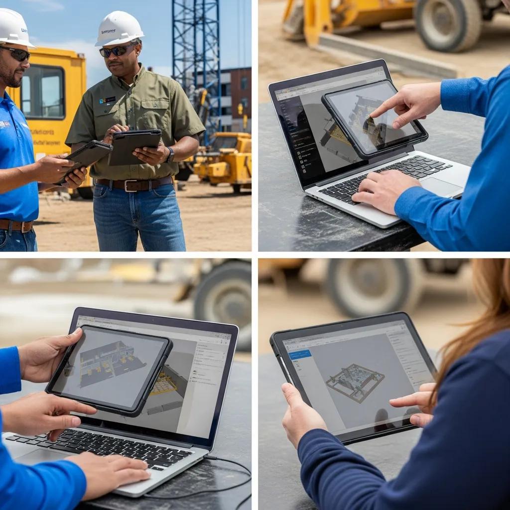 Construction professionals collaborating on digital models in Greenville, SC, highlighting VDC consulting