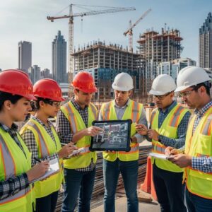 Construction team collaborating on BIM model in Atlanta, highlighting advanced coordination and clash detection