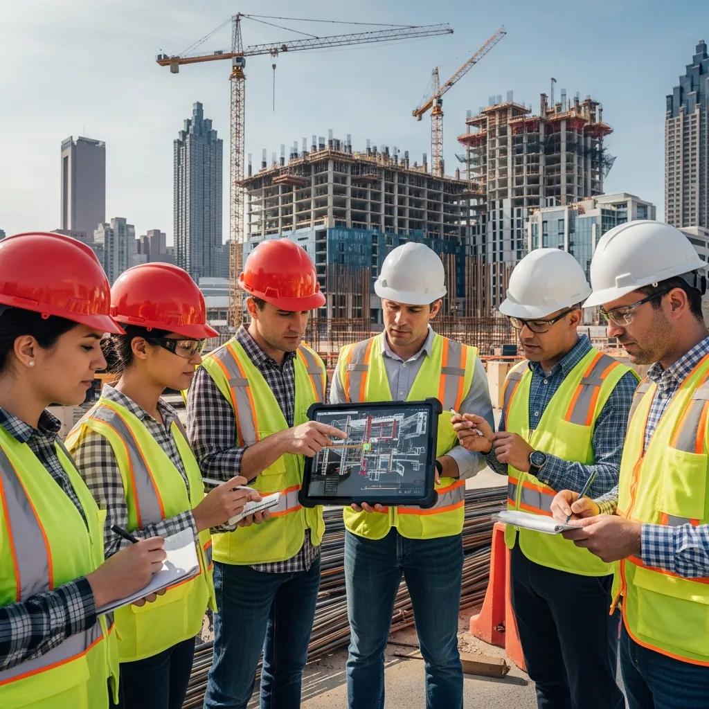 Construction team collaborating on BIM model in Atlanta, highlighting advanced coordination and clash detection