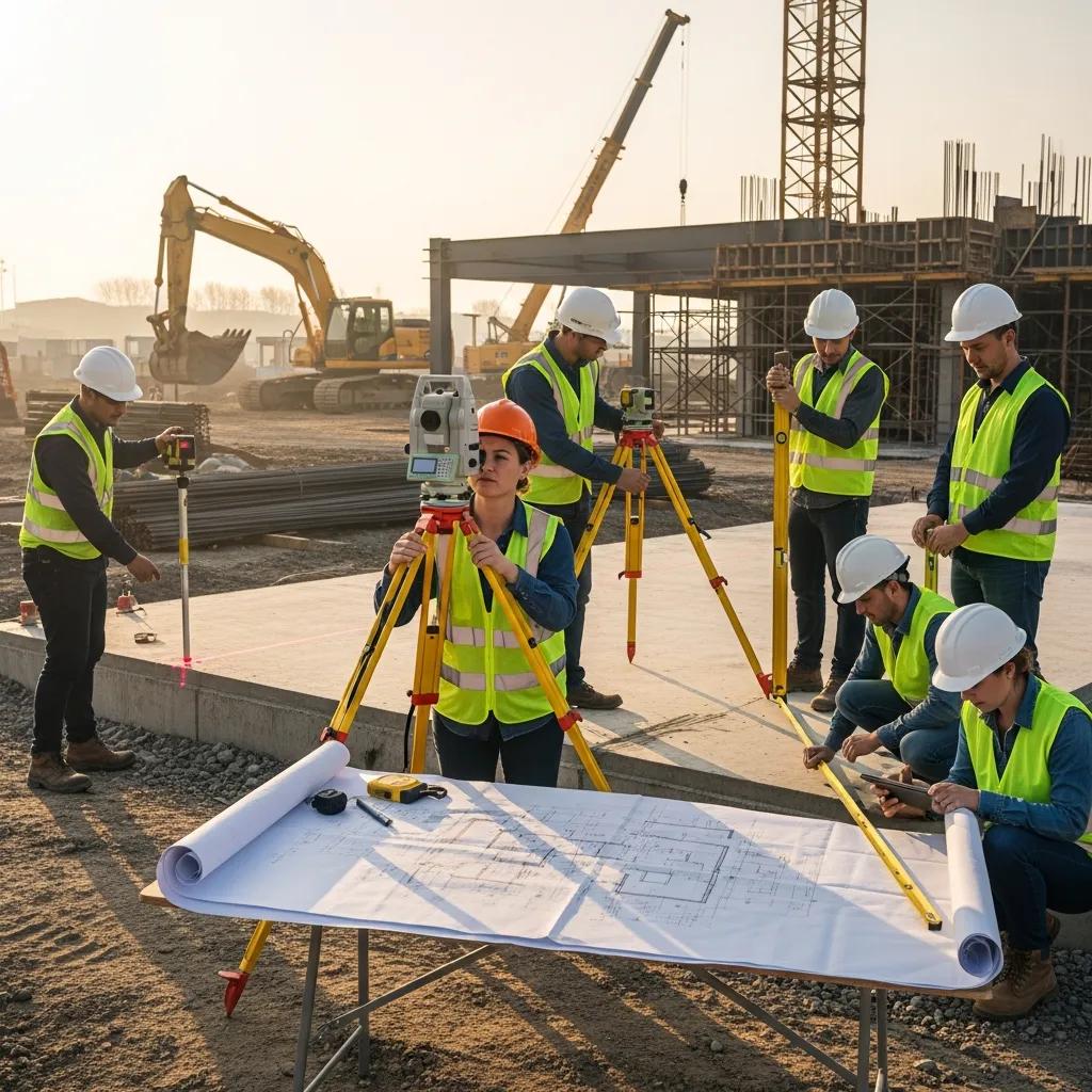 On-site verification of layout accuracy using measuring tools and plans
