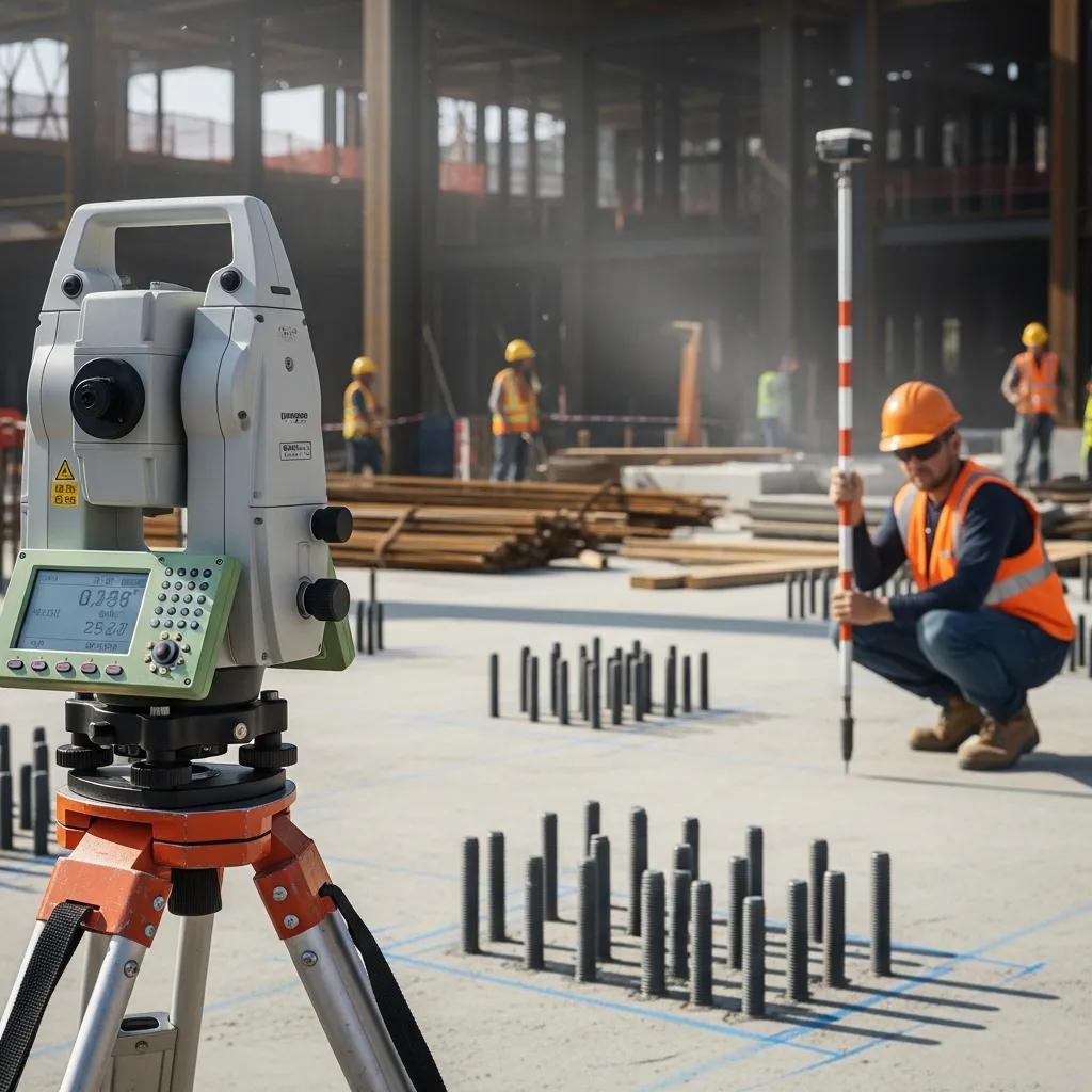 Robotic total station used for high-accuracy field layout and verification