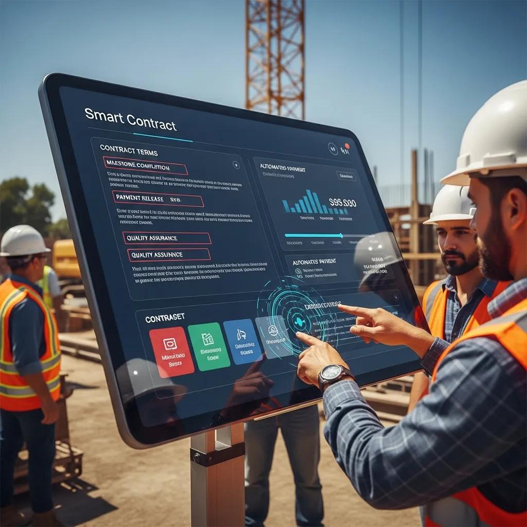 Diagram showing smart contracts automating project milestones and payments